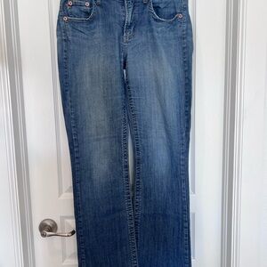 Z Cavaricci Mid Rise Bootcut Jeans Blue Denim Stretch Button Zip Pockets Women 8